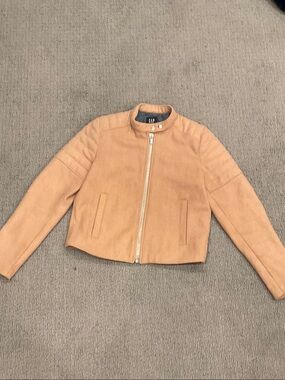 GAP Women's Camel Tan Cropped Moto Jacket